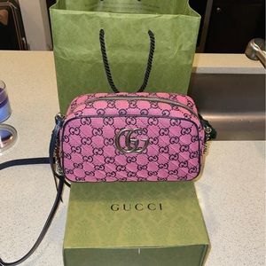 Gucci GG Marmont Pink small shoulder bag Authentic
